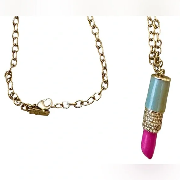 Kate Spade Kiss & Makeup Lipstick Pendant Necklace - Picture 2 of 3
